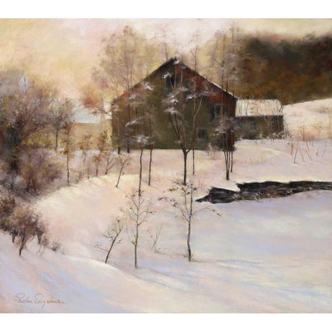 Winter Peace White Modern Wood Framed Art Print by Engelman, Esther