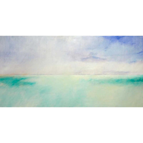 Green and Purple Sea and Sky Black Modern Wood Framed Art Print by Engeln, Skadi