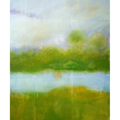 Purple and Green Landscape Black Modern Wood Framed Art Print by Engeln, Skadi