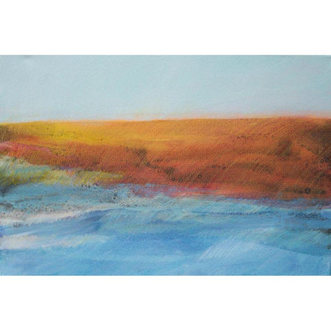 Sea and Red Land Black Modern Wood Framed Art Print with Double Matting by Engeln, Skadi
