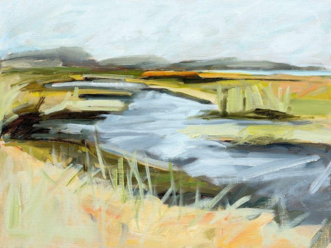 Big Indian Slough â€“ July Black Ornate Wood Framed Art Print with Double Matting by Ekstrand, Kris