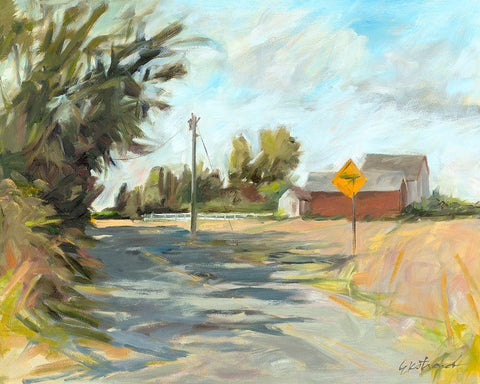 Dry Slough Road White Modern Wood Framed Art Print with Double Matting by Ekstrand, Kris