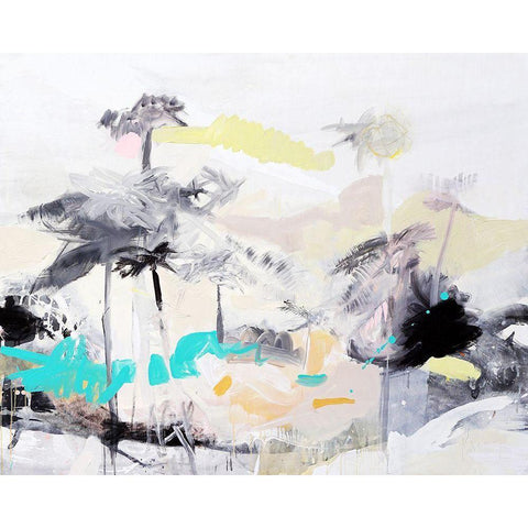 Paraiso Black Modern Wood Framed Art Print with Double Matting by Escayo, Alba