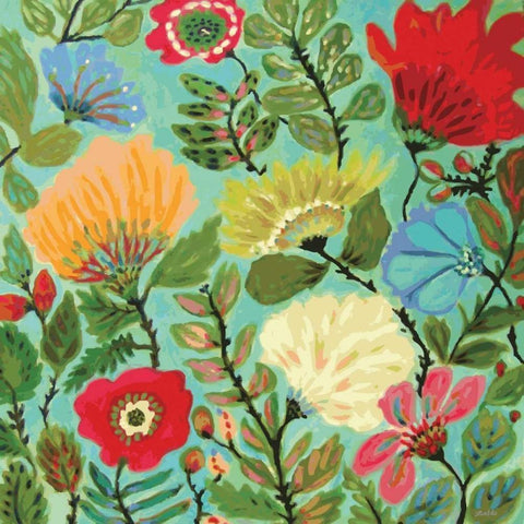 Freedom Garden Black Modern Wood Framed Art Print with Double Matting by Fields, Karen