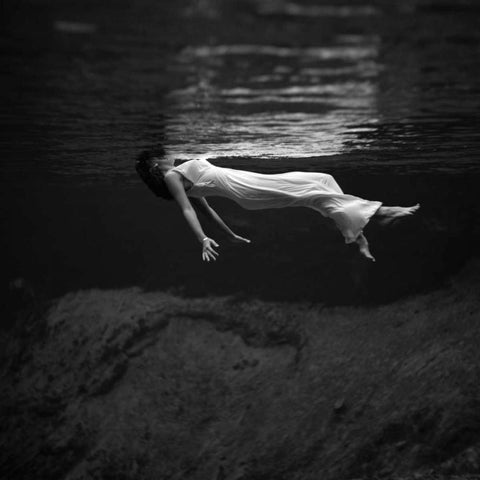 Weeki Wachee Spring Florida - 1947 White Modern Wood Framed Art Print with Double Matting by Frissell, Toni