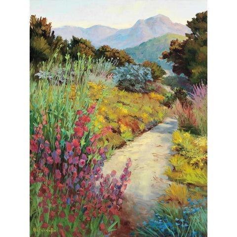 Garden Path Black Modern Wood Framed Art Print with Double Matting by Freudenstein, Ellie