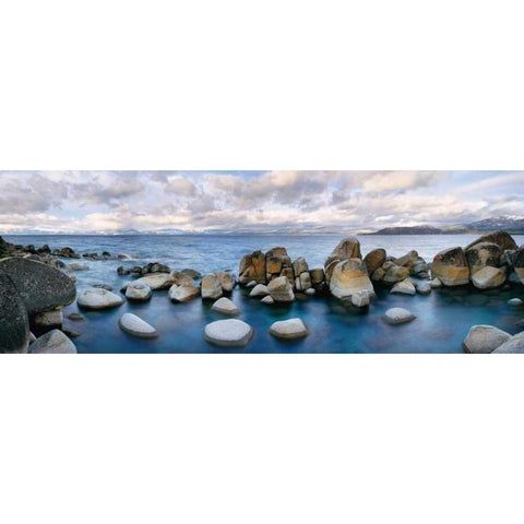 Sand Harbor Black Modern Wood Framed Art Print with Double Matting by Foster, Christopher