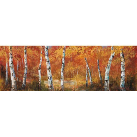Autumn Birch I Black Modern Wood Framed Art Print with Double Matting by Fronckowiak, Art