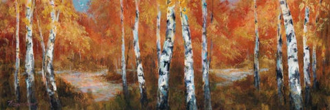 Autumn Birch II Black Ornate Wood Framed Art Print with Double Matting by Fronckowiak, Art