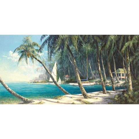 Bali Cove Gold Ornate Wood Framed Art Print with Double Matting by Fronckowiak, Art