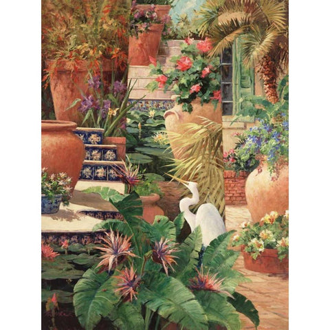 Floral Fractal with Egret White Modern Wood Framed Art Print by Fronckowiak, Art