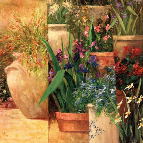 Flower Pots Left White Modern Wood Framed Art Print by Fronckowiak, Art