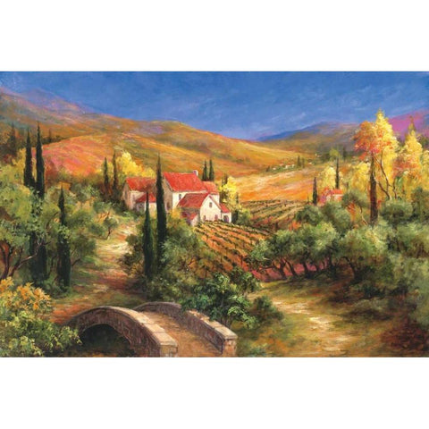 Tuscan Bridge White Modern Wood Framed Art Print by Fronckowiak, Art