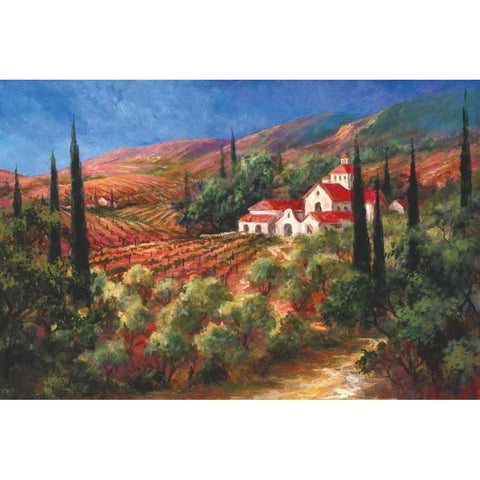 Tuscan Monastery Black Modern Wood Framed Art Print with Double Matting by Fronckowiak, Art