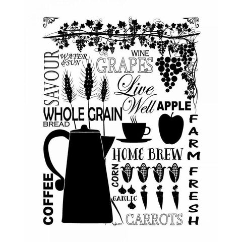 Culinary Love 2 Black Modern Wood Framed Art Print by Fuqua, Leslie