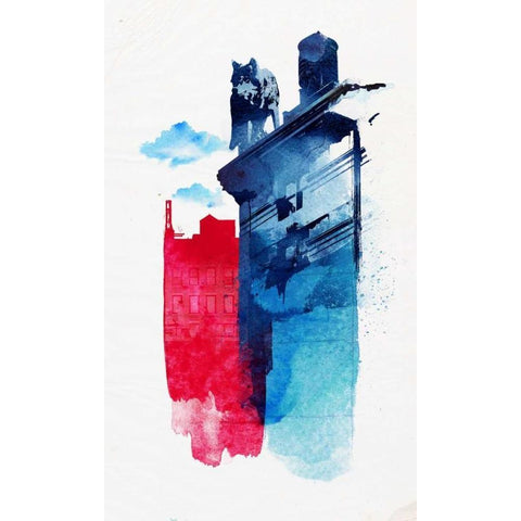 This Is My Town Black Modern Wood Framed Art Print with Double Matting by Farkas, Robert