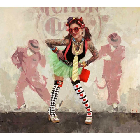 Devil or Angel? Black Modern Wood Framed Art Print by Fitzpatrick, Michael
