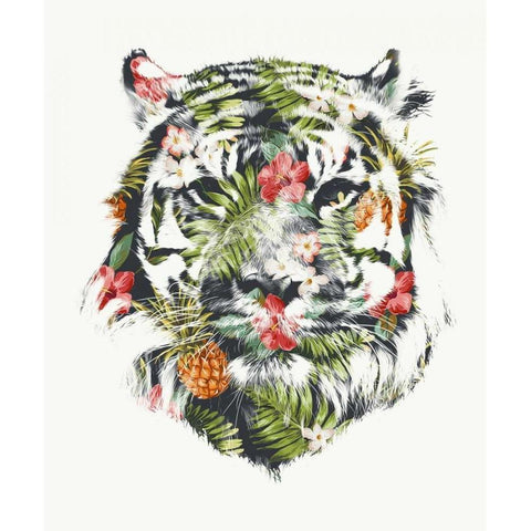 Tropical Tiger Gold Ornate Wood Framed Art Print with Double Matting by Farkas, Robert