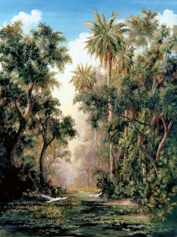 Birds on Lost River White Modern Wood Framed Art Print with Double Matting by Fronckowiak, Art