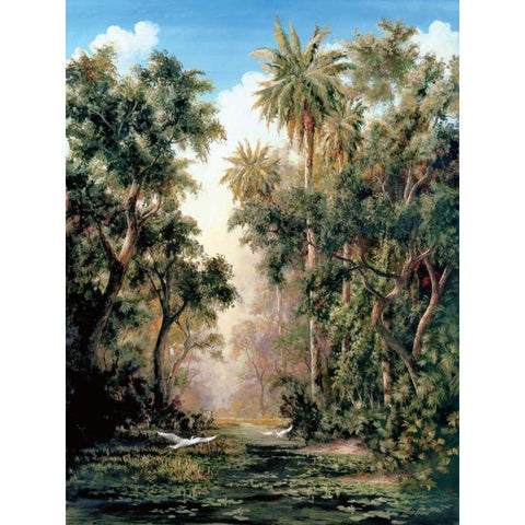 Birds on Lost River Gold Ornate Wood Framed Art Print with Double Matting by Fronckowiak, Art