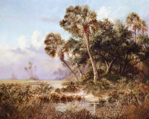 Glades Cove White Modern Wood Framed Art Print with Double Matting by Fronckowiak, Art