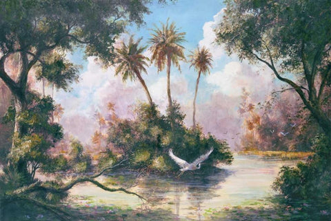 Glades Hammock White Modern Wood Framed Art Print with Double Matting by Fronckowiak, Art