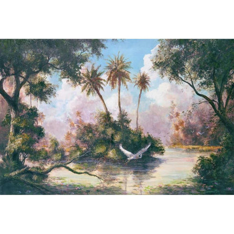 Glades Hammock Black Modern Wood Framed Art Print by Fronckowiak, Art