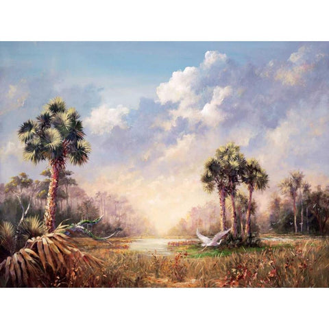 Golden Glades Black Modern Wood Framed Art Print by Fronckowiak, Art