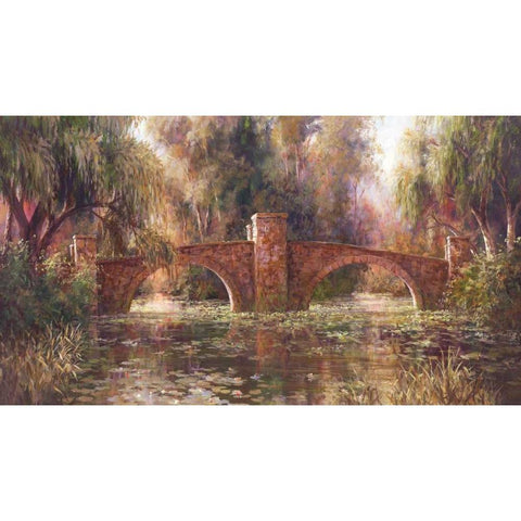 Willow Bridge Black Modern Wood Framed Art Print by Fronckowiak, Art