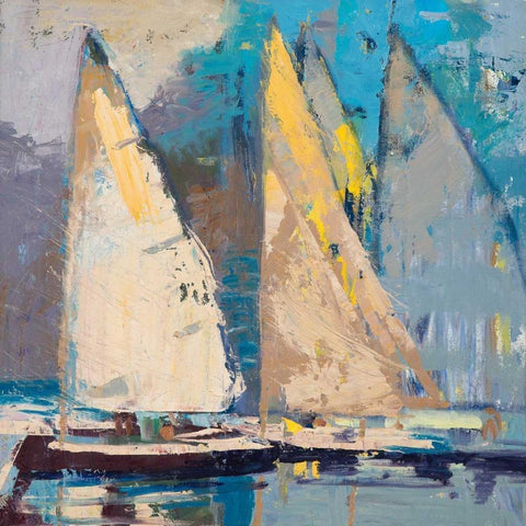 Breeze, Sail and Sky Black Modern Wood Framed Art Print by Forst, Beth A.