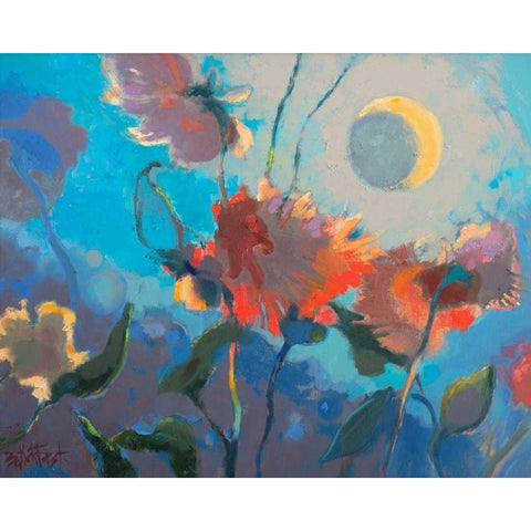 Dahlia Moonglow White Modern Wood Framed Art Print by Forst, Beth A.