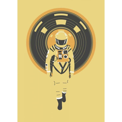 DJ Hal White Modern Wood Framed Art Print by Farkas, Robert