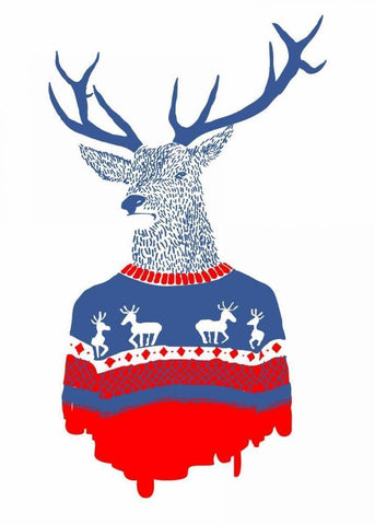 Ugly Winter Pullover White Modern Wood Framed Art Print with Double Matting by Farkas, Robert