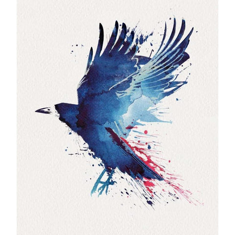 Bloody Crow White Modern Wood Framed Art Print by Farkas, Robert