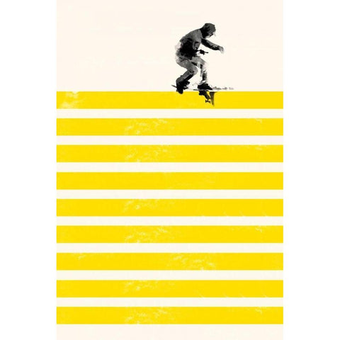 Slide in Stripes Black Modern Wood Framed Art Print with Double Matting by Farkas, Robert