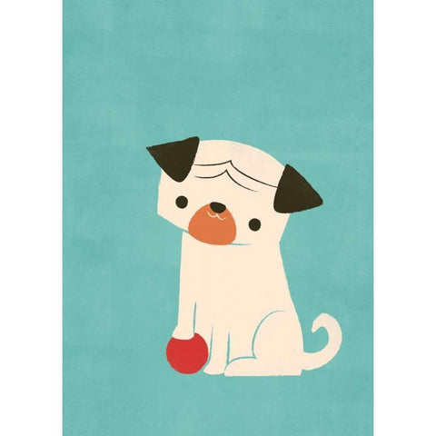 My Red Ball White Modern Wood Framed Art Print by Fleck, Jay