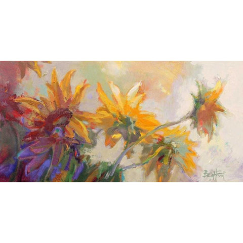 Three Long Blossoms Gold Ornate Wood Framed Art Print with Double Matting by Forst, Beth A.