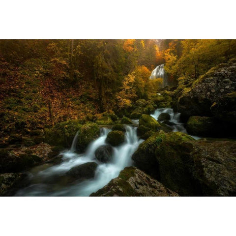 Resplendent Stream White Modern Wood Framed Art Print by Fossati, Enrico