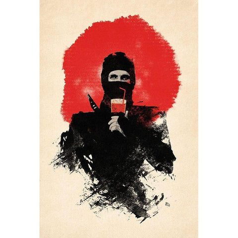 American Ninja Black Modern Wood Framed Art Print by Farkas, Robert