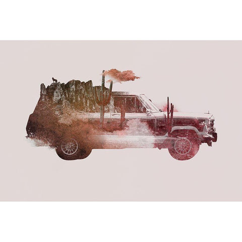 Drive Me Back Home No. 2 White Modern Wood Framed Art Print by Farkas, Robert