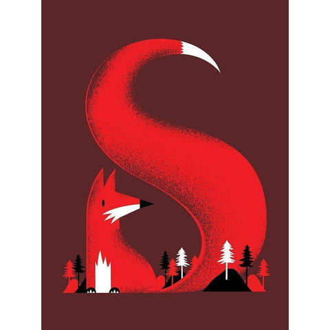 S Like a Fox Gold Ornate Wood Framed Art Print with Double Matting by Farkas, Robert