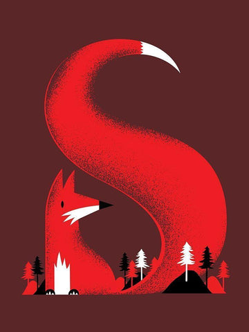 S Like a Fox White Modern Wood Framed Art Print with Double Matting by Farkas, Robert
