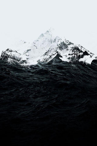 Those Waves Were Like Mountains Black Ornate Wood Framed Art Print with Double Matting by Farkas, Robert