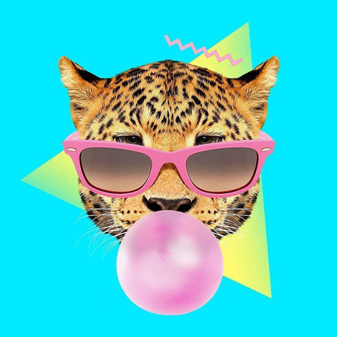 Bubble Gum Black Modern Wood Framed Art Print by Farkas, Robert