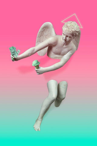 Money and Pistachio White Modern Wood Framed Art Print with Double Matting by Farkas, Robert