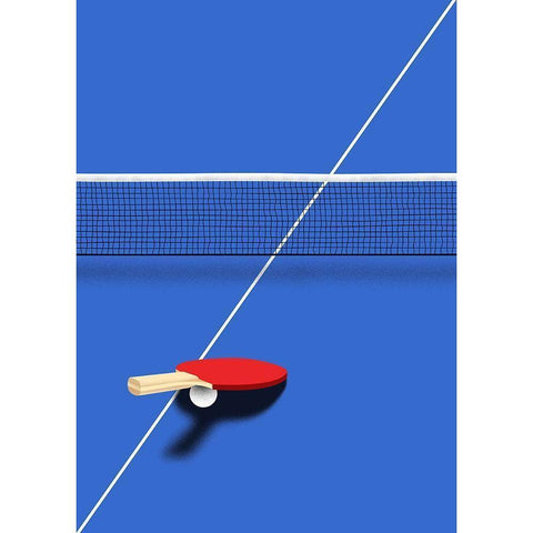 Pingpong White Modern Wood Framed Art Print by Farkas, Robert