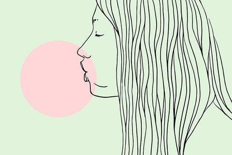 Pink Bubble Gum Black Ornate Wood Framed Art Print with Double Matting by Farkas, Robert