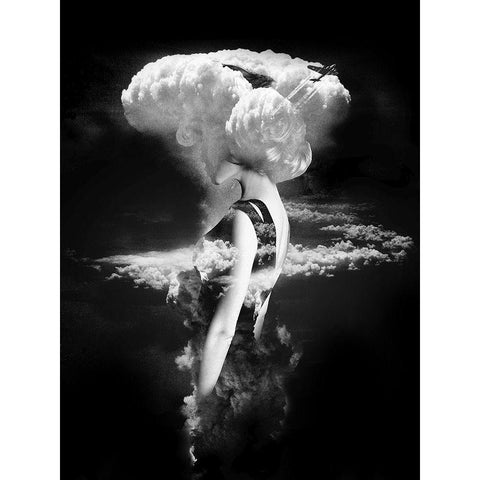 War Goddess White Modern Wood Framed Art Print by Farkas, Robert