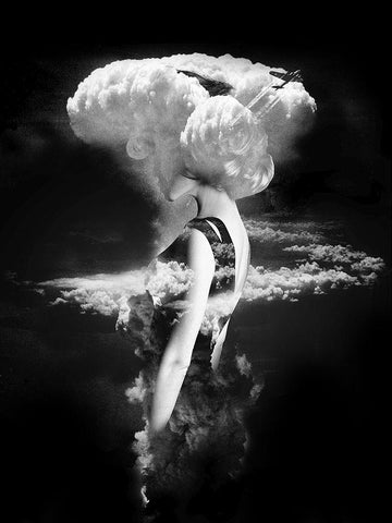 War Goddess White Modern Wood Framed Art Print with Double Matting by Farkas, Robert