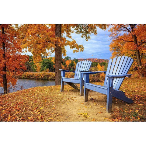 Autumn Splendor Black Modern Wood Framed Art Print by Fielding, Edward M.